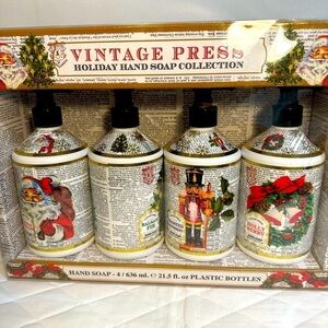 Vintage Press Holiday Hand Soap Collect Set Of 4 636ml 21.5 fl oz Bottles New